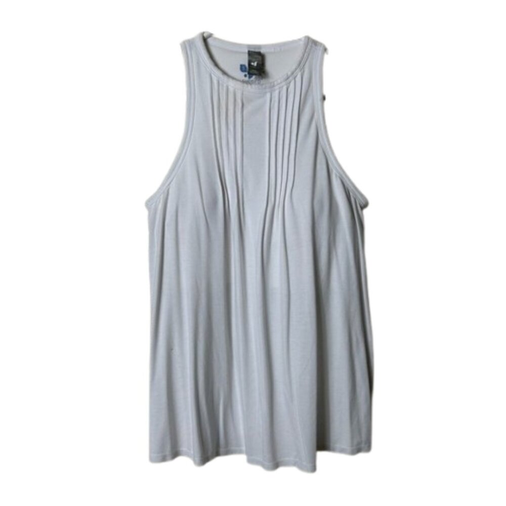 Shebird white built in bra tank top womens S/M flowy